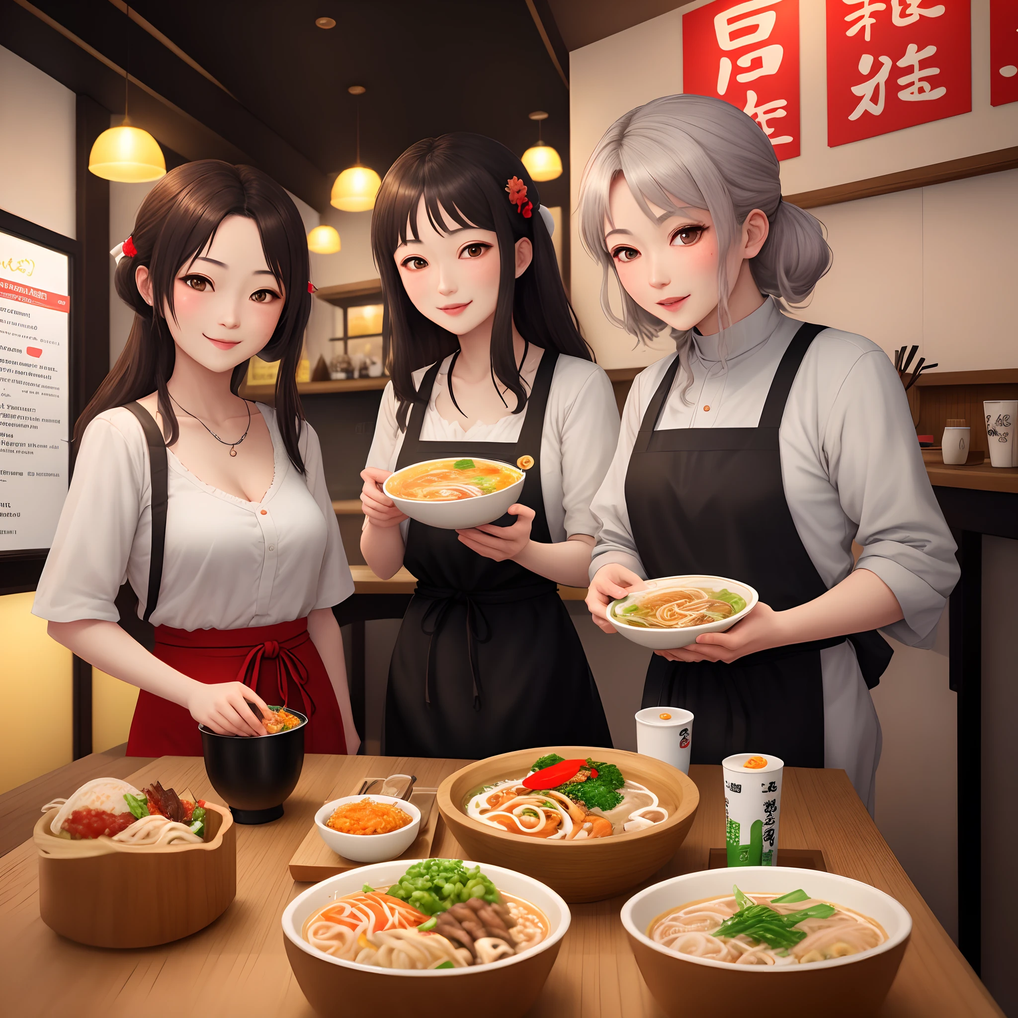 Mitsuri kanroji und Obanai Iguro haben ein Date bei einem Ramen Restaurant