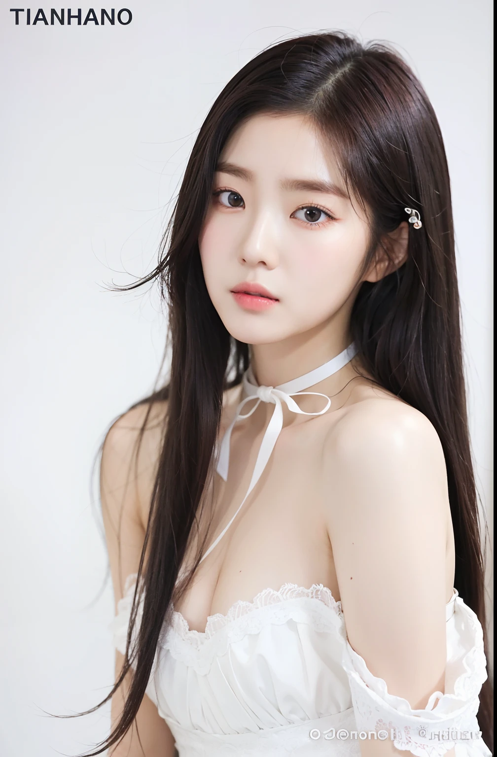 Un primer plano de una mujer con cabello largo y negro con un vestido blanco, Jinyoung Shin, Hermosa joven coreana, Jaeyeon Nam, Hermosa joven coreana, Hermosa mujer surcoreana, ulzzang, Chica coreana, Wan adorable cara coreana, Lee Ji - Eun, Lee Ji-eun, pale snow white skin, portrait of female Korean idol, hwang se - on