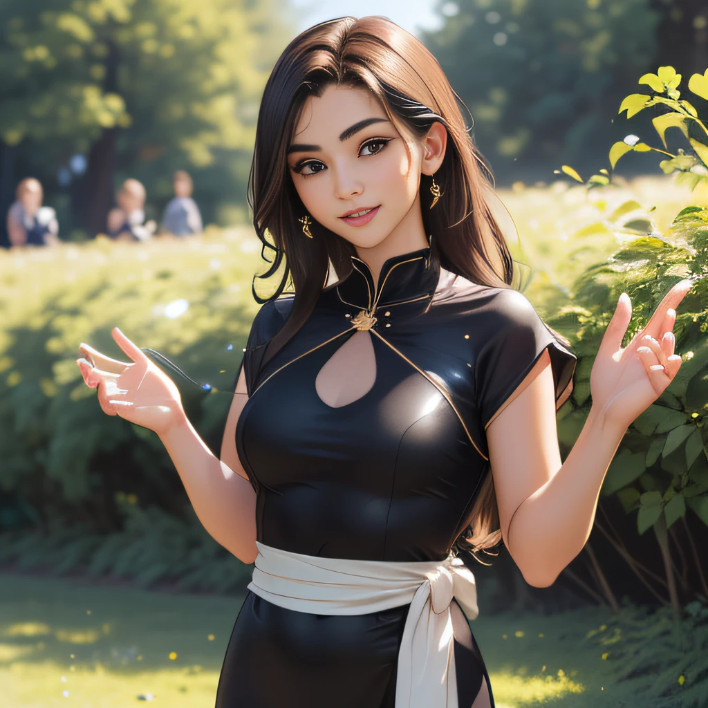 sfw, (Extremely detailed 8k wallpaper:2), (photo:2), (soigne Beautiful girl:2), (gives a lecture to friends:2), detailed (Face and eyes), (hyper realistic:1), (highly detailed:1), (epic realistic:1), rim light, (maximum details:1), cozy, (fullbody:1), (looking at viewer:2), (Woman's Attractive Qualities:2), (Attractive Woman:2), (Attractive:2), Smile, Intelligence, Empathy, Gracefulness, Sense of Style, Fitness, Grooming, Optimism, (Sensitivity:2), Sincerity, Romantic Gestures, Playfulness, Fashion Sense, (Sensuality:2), Charm, Modesty, Thoughtfulness, (Femininity:1), Flirtatiousness, Warmth, (Physical attractiveness:2), A beautiful smile, A love of life, strength and power, vulnerability, curiosity, wonder, love, (nature background:2), kawaii, waifu, Beautiful breasts, (attractive body:2), (Beautiful body:2), Beautiful pose, attractive pose, (spread legs:1.0), (Beautiful clothes:1), (classic clothes:2), (elegant clothes:2), (European clothes:2), detailed clothes, (skirt:1), (blouse:1), (provocative pose)