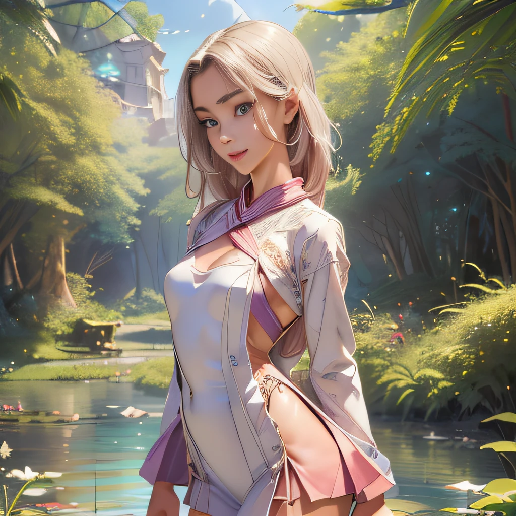 sfw, (Extremely detailed 8k wallpaper:2), (photo:2), (soigne Beautiful girl:2), (gives a lecture to friends:2), detailed (Face and eyes), (hyper realistic:1), (highly detailed:2), (epic realistic:2), rim light, (maximum details:1), cozy, (fullbody:1), (looking at viewer:2), (Woman's Attractive Qualities:2), (Attractive Woman:2), (Attractive:2), Smile, Intelligence, Empathy, Gracefulness, Sense of Style, Fitness, Grooming, Optimism, (Sensitivity:2), Sincerity, Romantic Gestures, Playfulness, Fashion Sense, (Sensuality:2), Charm, Modesty, Thoughtfulness, (Femininity:1), Flirtatiousness, Warmth, (Physical attractiveness:2), A beautiful smile, A love of life, strength and power, vulnerability, curiosity, wonder, love, (nature background:2), kawaii, waifu, Beautiful breasts, (attractive body:2), (Beautiful body:2), Beautiful pose, attractive pose, (Beautiful legs:1.0), (spread legs:1.0), (Beautiful clothes:2), (classic clothes:2), (elegant clothes:2), (European clothes:2), detailed clothes, (skirt:1), (blouse:1), (provocative pose)