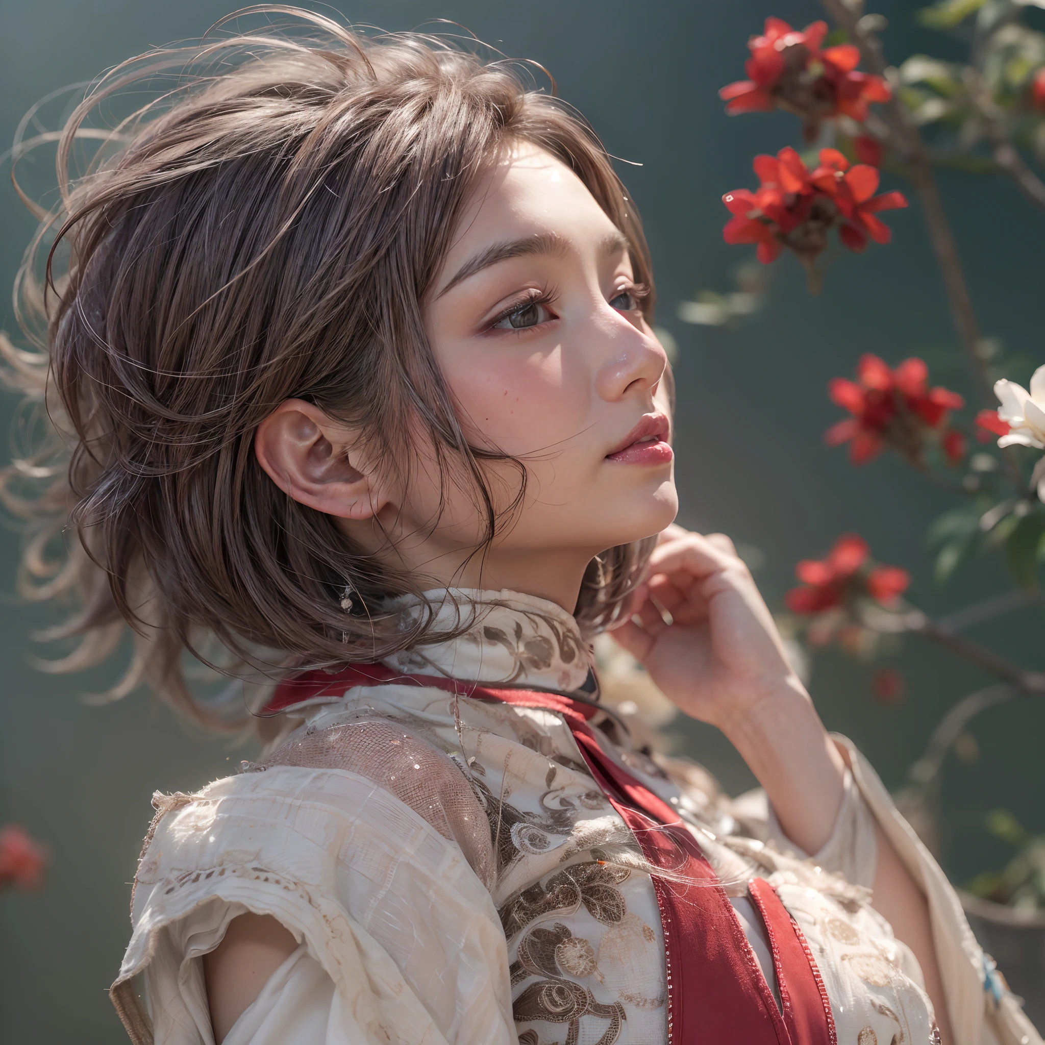 (best quality,highres,masterpiece:1.25), { ultra-detailed | realistic | photorealistic | RAW | Physically-based rendering },((photo-realistic:1.45)), { Zoom Layer | White and vivid colors | Random hair color | Short Bob | hair flowing in the wind | Strong wind | Face focus | Ass focus | Detailed open crotch bloodstains }, { beautiful detailed eyes | beautiful detailed lips | long eyelashes | rosy cheeks | natural-looking eyebrows | sparkling eyes with intricate details | subtle blush on the face | warm and inviting smile | detailed eyelashes with volume and length | sparkling highlights in the eyes | delicate shadows on the face | expressive facial features | life-like expressions | captivating gaze | pure joy and happiness radiating from the eyes and face }, { Glistening ivory skin | impeccable skin texture }, { (Mystical sight) | subtle atmospheric haze | Curved horizon | Red Moon | early morning | magic hour | high place | on the top | Flowers | Red leather high collar }, back lighting, (5 Tiny Japanese junior idols:1.25), { childish:1.25 | slingshot swimsuit | sideboob:1.15 }, { Dynamic-angle:1.2 | from below | Wide-angle | Whole BODYSHOT }, ( Whole Body proportions and all limbs are anatomically accurate ) .