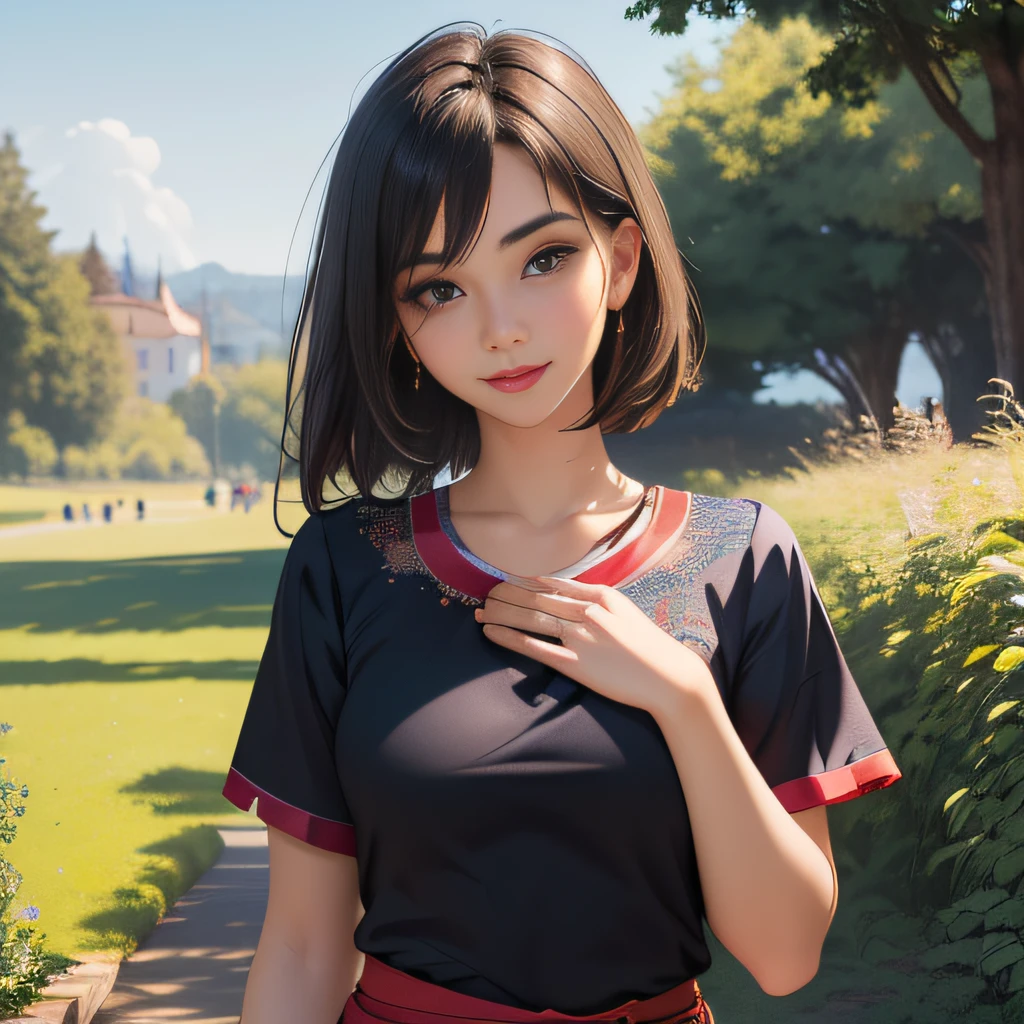 sfw, (Extremely detailed 8k wallpaper:2), (photo:2), (soigne Beautiful girl:2), (gives a lecture to friends:2), detailed (Face and eyes), (hyper realistic:1), (highly detailed:1), (epic realistic:1), rim light, (maximum details:1), cozy, (fullbody:1.2), (looking at viewer:2), (Woman's Attractive Qualities:2), (Attractive Woman:2), (Attractive:2), Smile, Intelligence, Empathy, Gracefulness, Sense of Style, Fitness, Grooming, Optimism, (Sensitivity:2), Sincerity, Romantic Gestures, Playfulness, Fashion Sense, (Sensuality:2), Charm, Modesty, Thoughtfulness, (Femininity:1), Flirtatiousness, Warmth, (Physical attractiveness:2), A beautiful smile, A love of life, strength and power, vulnerability, curiosity, wonder, love, (nature background:2), kawaii, waifu, Beautiful breasts, (attractive body:2), (Beautiful body:2), Beautiful pose, attractive pose, (Beautiful legs:1.0), (spread legs:1.0), (Beautiful clothes:1), (classic clothes:2), (elegant clothes:2), (European clothes:2), detailed clothes, (skirt:1), (blouse:1), (provocative pose)
