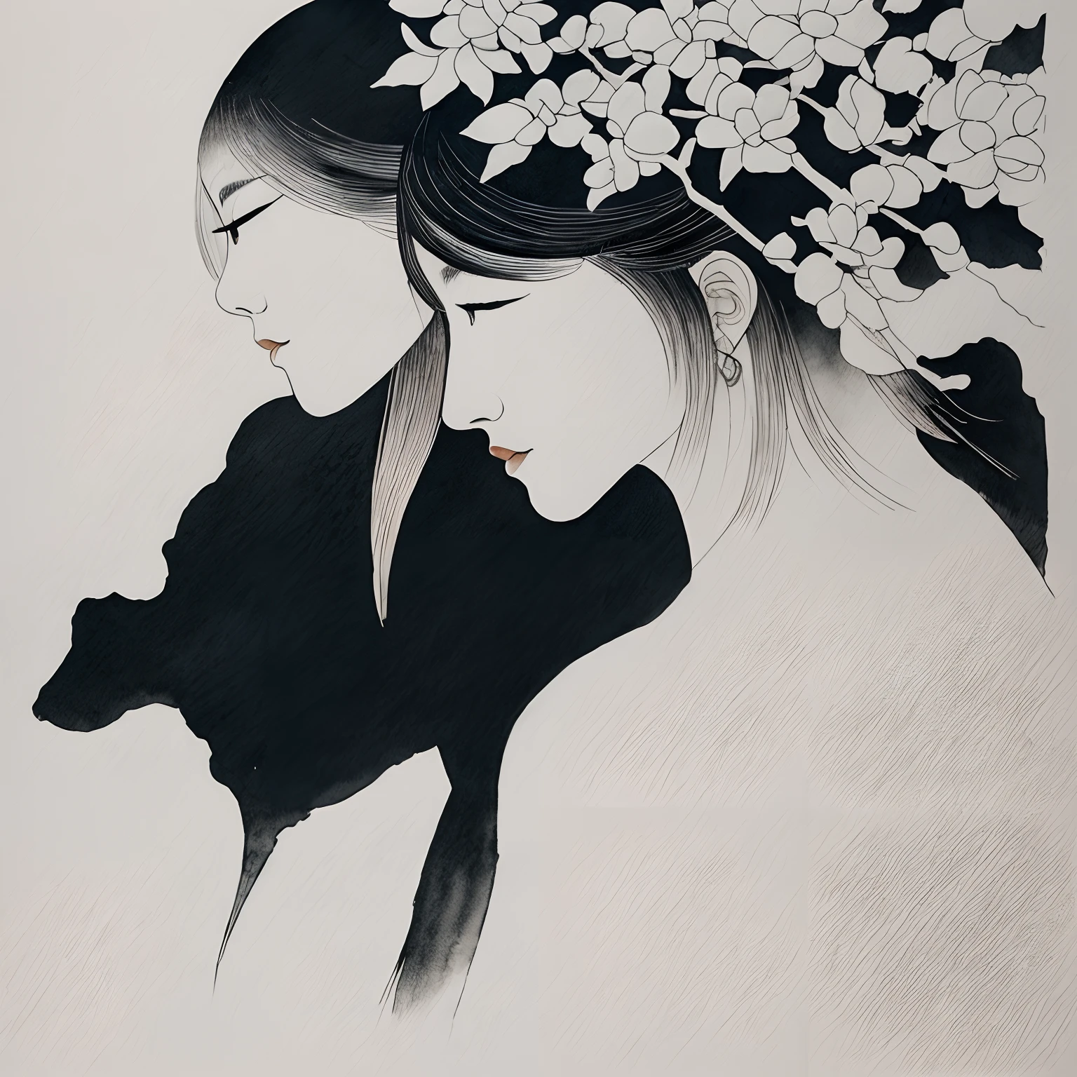 ink and watercolor painting,Draw on rice paper,Use thick and light ink to create shading variations and layers,Choose the right ink color,Such as deep black、Thick gray、Light coffee, etc,Express different situations and atmospheres,Control the gradient and transition of ink color by the humidity and consistency of the ink, Avatar, ((figure: 1人, White Sleeve, bald-headed, Robe)),Cool sensation,Natural,peacful,naive,Black and white tones,The background is a snowy scene,There are dead trees on both sides of the picture, Traditional Chinese Ink Painting, Traditional Chinese art, author:Guo Xi, author:Ma Yuanyu, Traditional Chinese painting, author:Xu Xi, author:Luo Mu, author:Yang Buzhi, author:Li Kelan, author:Gu An, Ink painting ) ) ) ), Chinese ink painting, Chinese painting style