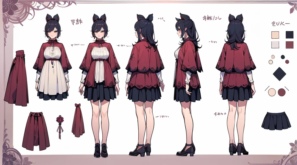 Female original character reference sheet adoptable,