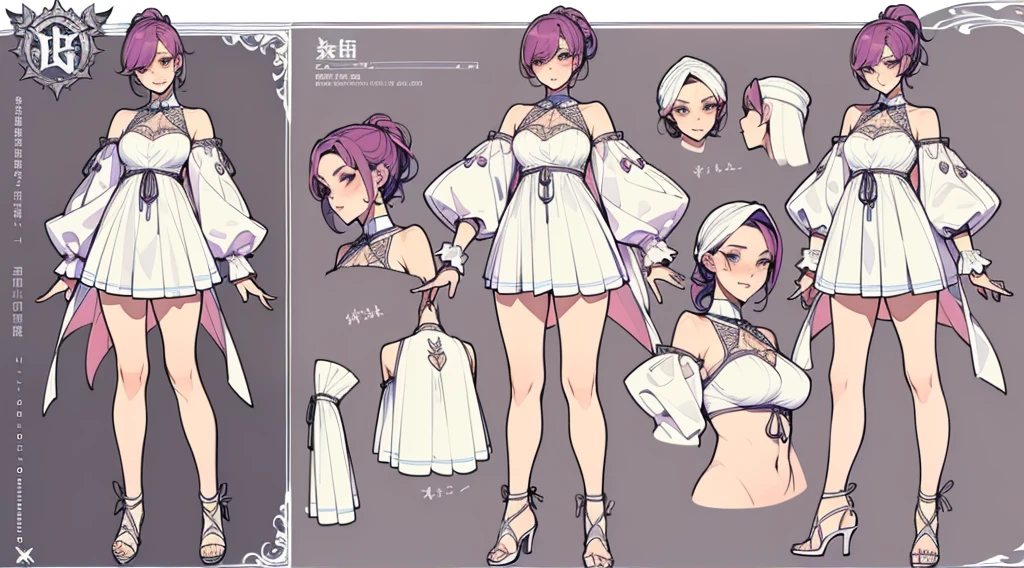 Female original character reference sheet adoptable,
