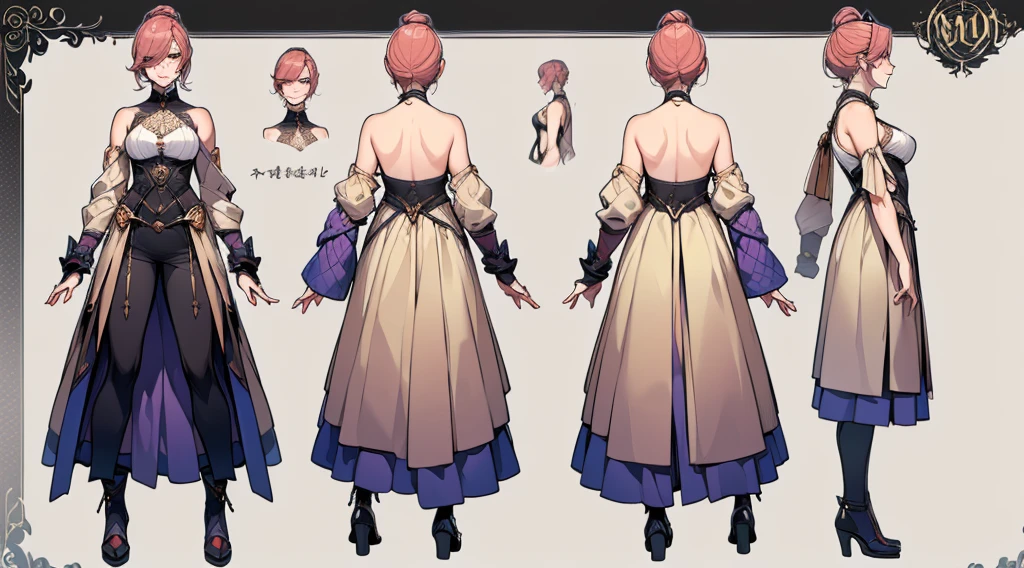 Female original character reference sheet adoptable,
