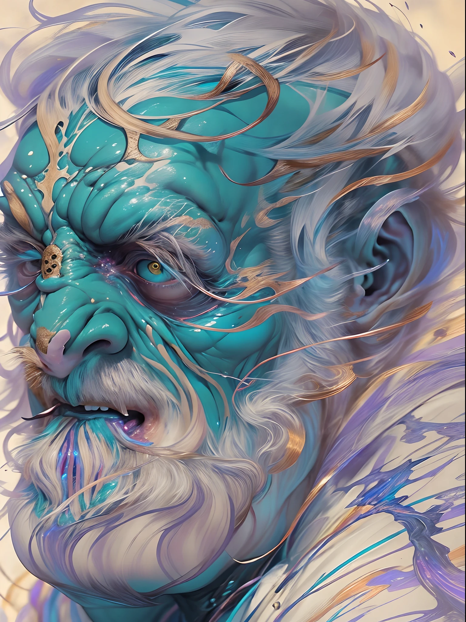 Create an ultra-detailed, best quality, high-resolution masterpiece depicting an umbral elemental with an inhumanoid figure seeping with blue energy perfect shadows, high quality shading, photorealistic,