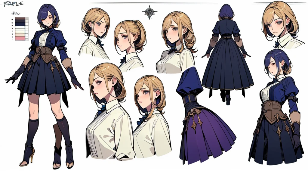 Female original character reference sheet adoptable,