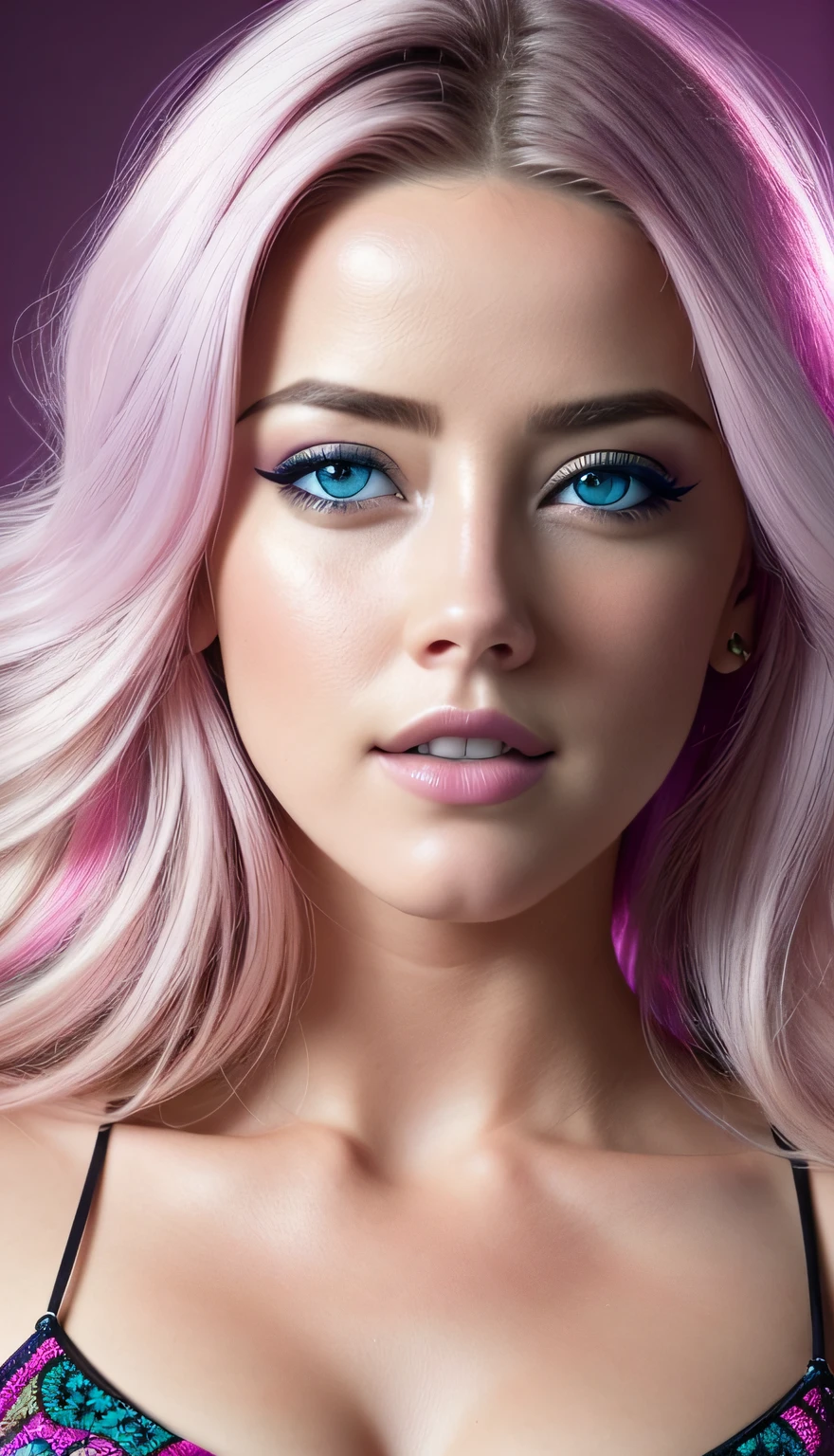 (((realistic))) canon 5d, masterpiece, highest quality, 4k, 8k, 16k, ultra high-res, raw photo in hdr, sharp focus, hyper realistic, lifelike texture, intricate face, intricate eyes, high contrast, skin imperfections, subsurface scattering, f2, depth of field, film grain, a photograph of a woman, Amber Heard, standing, milf, professor, (freckles:0.7), solo, sexy, seductive smile, best quality, highly detailed, masterpiece, ultra-detailed, illustration, small pink lips, sexy attire, upper body, red dragon tattoo, tattoo design, stencil, tattoo stencil, [(colorful explosion psychedelic paint colors:1.21)::0.2], colorful, shimmering blue eyes, blowout hair, ({platinum|red|pink|cyan|brown|green|purple|magenta|blond} hair:1.1), detailed eyes, intricate face, black background, simple background, dearness, high contrast, (secret:0.9),