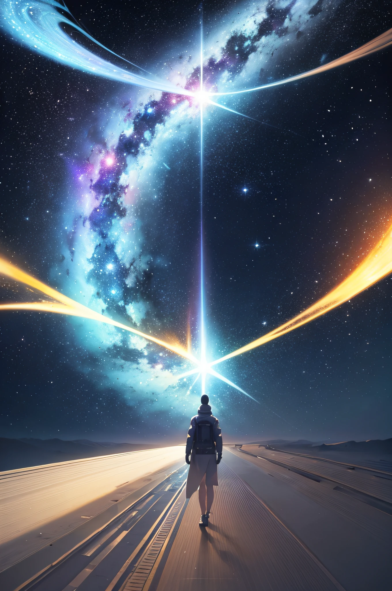 In the universe with the visible and beautiful galaxy, the encounter between humans and an advanced and intelligent alien species. It's full of details and emotion