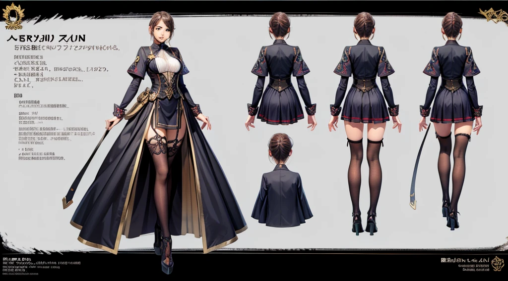 Female original character reference sheet adoptable,