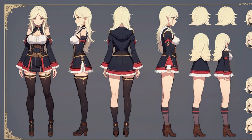 Female original character reference sheet adoptable,