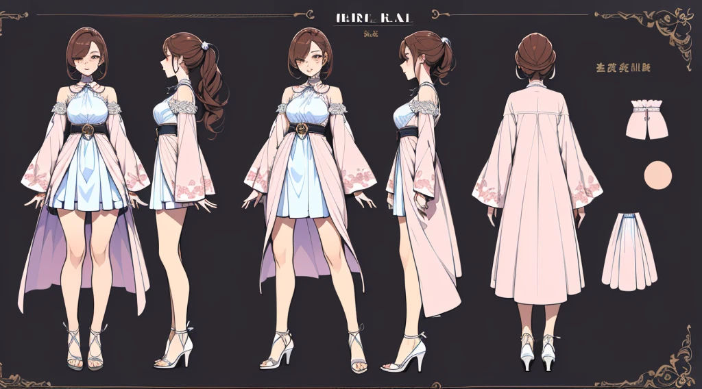 Female original character reference sheet adoptable,