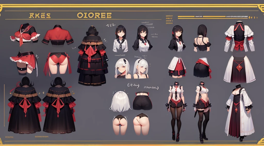 Female original character reference sheet adoptable,