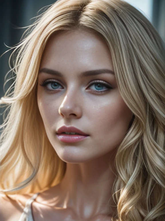 professional full body photo, (4k photo:1.1) by (Jeremy Lipking:0.3), (Dittmann Anna:0.3), (Arian Mark:0.3), (Sharp focus:1.3), high detail, elegant business woman, revealing white dress, restaurant, blond hair, instagram model pose, confident, fit girl, lean girl, small breasts:1.2, perfect anatomy, perfect symmetry:1.2, realistic, realistic face:1.2, perfect face, happy, confident, highly detailed, and dramatic, cinematic lighting, bright scene, soft lights