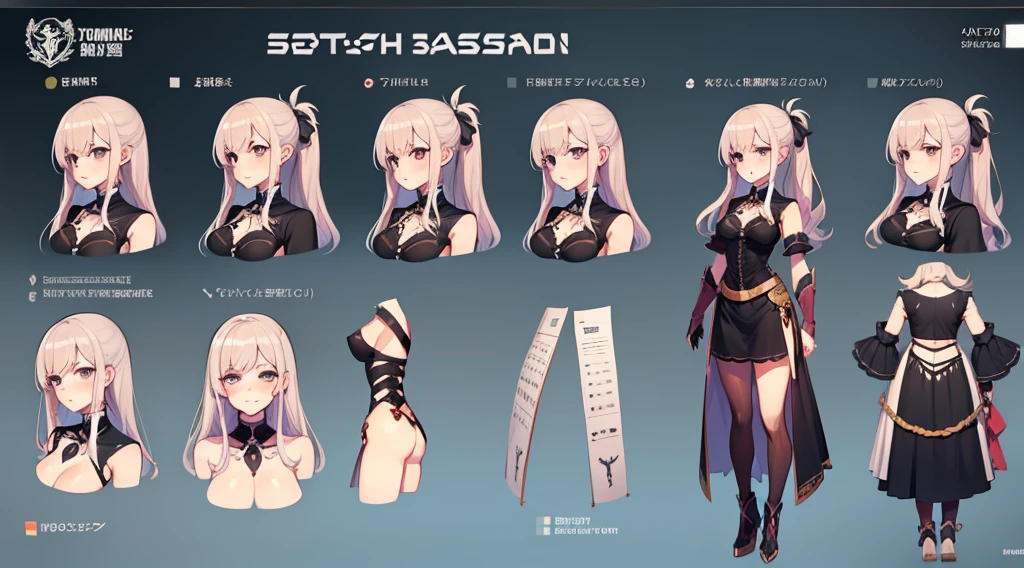 Female original character reference sheet adoptable,