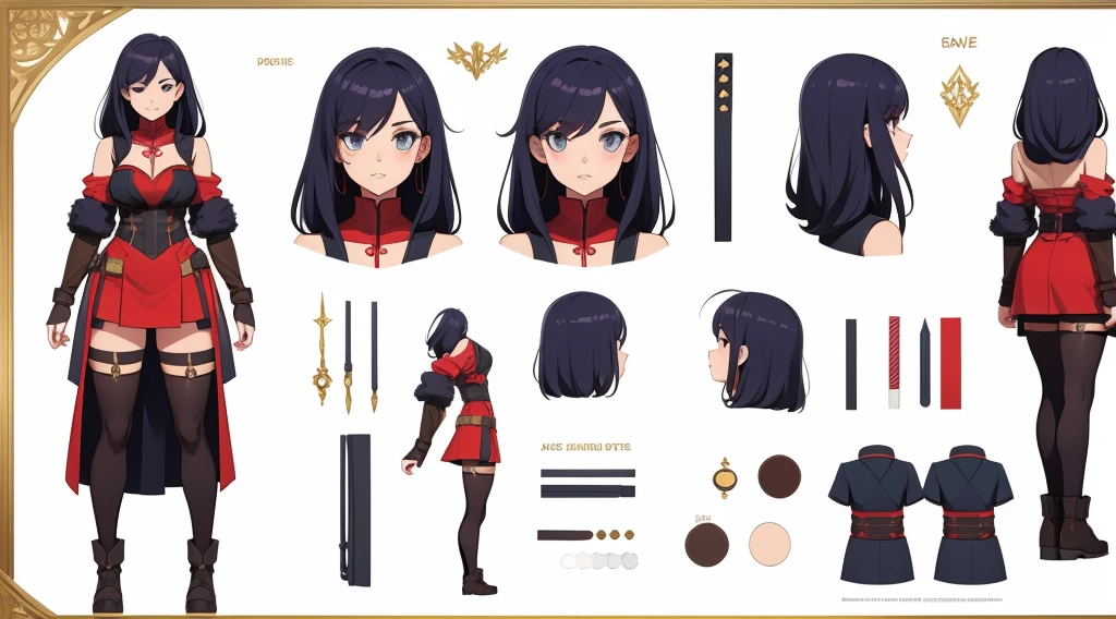 Female original character reference sheet adoptable,