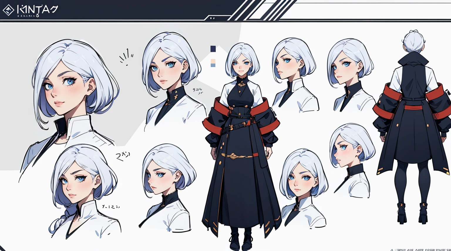 Female original character reference sheet adoptable,