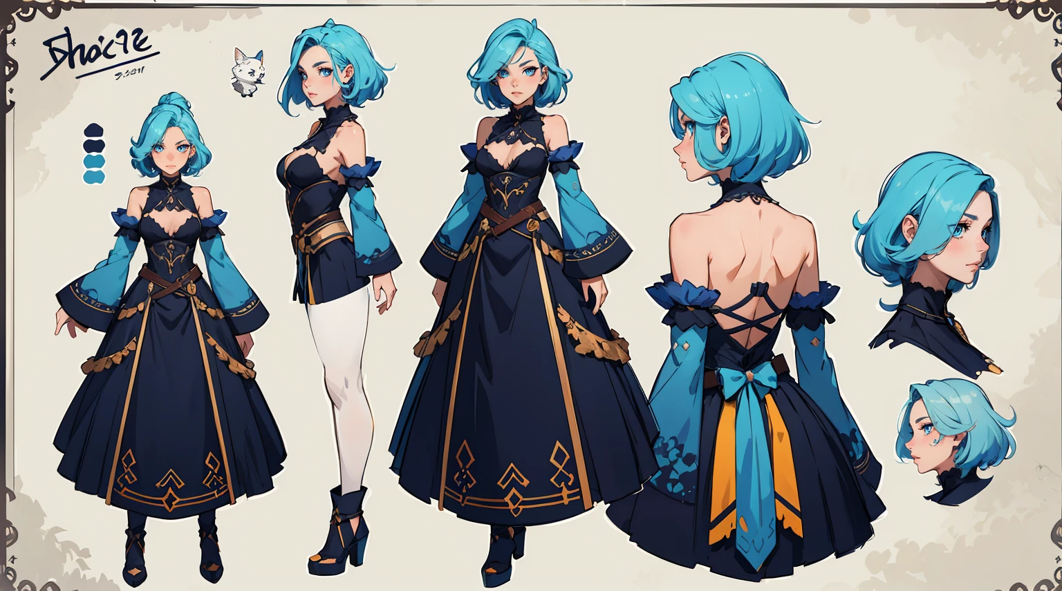 Female original character reference sheet adoptable,