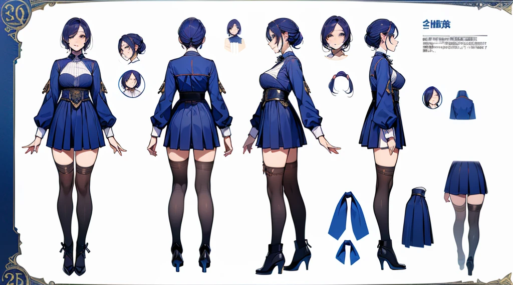 Female original character action reference sheet adoptable,