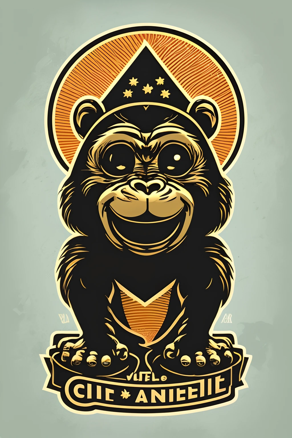 Logo blason un gorille avec un masque virtuel VR