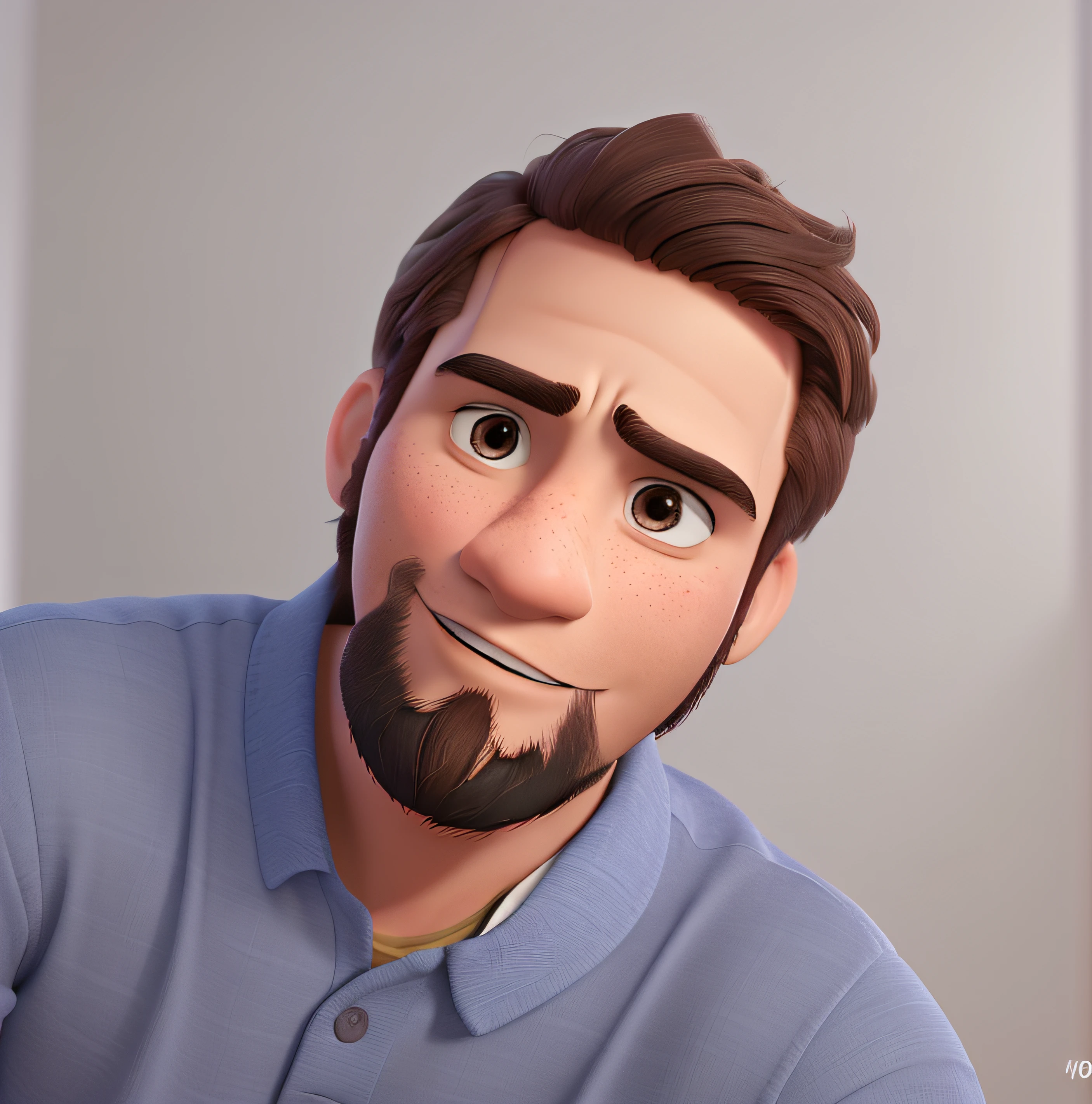 Um Homem de 23 anos moreno escuro estilo disney pixar, alta qualidade, melhor qualidade