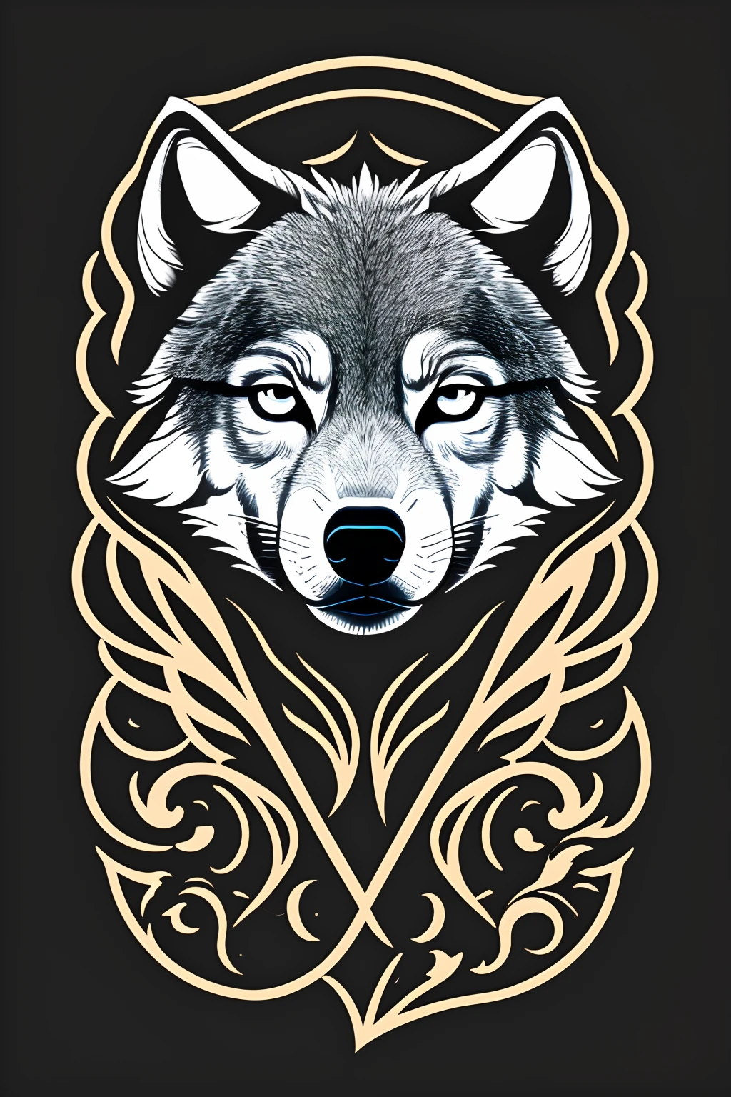 Logo blason un LOUPS avec un masque virtuel VR