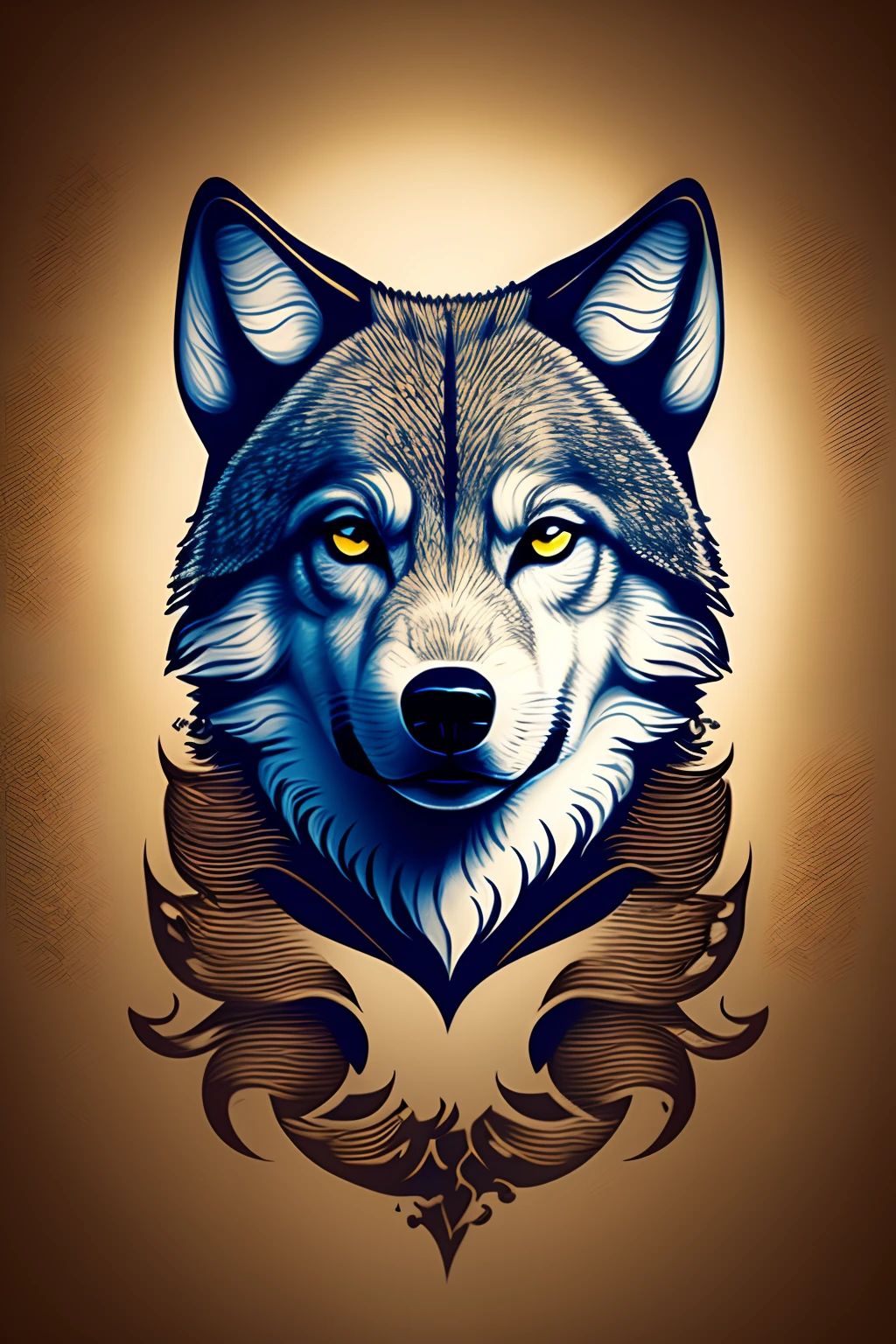 Logo blason un LOUPS avec un masque virtuel VR