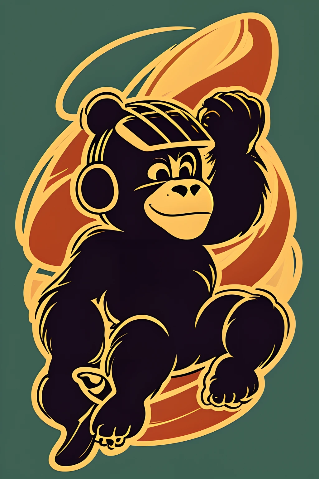 Logo blason un gorille avec un masque virtuel VR