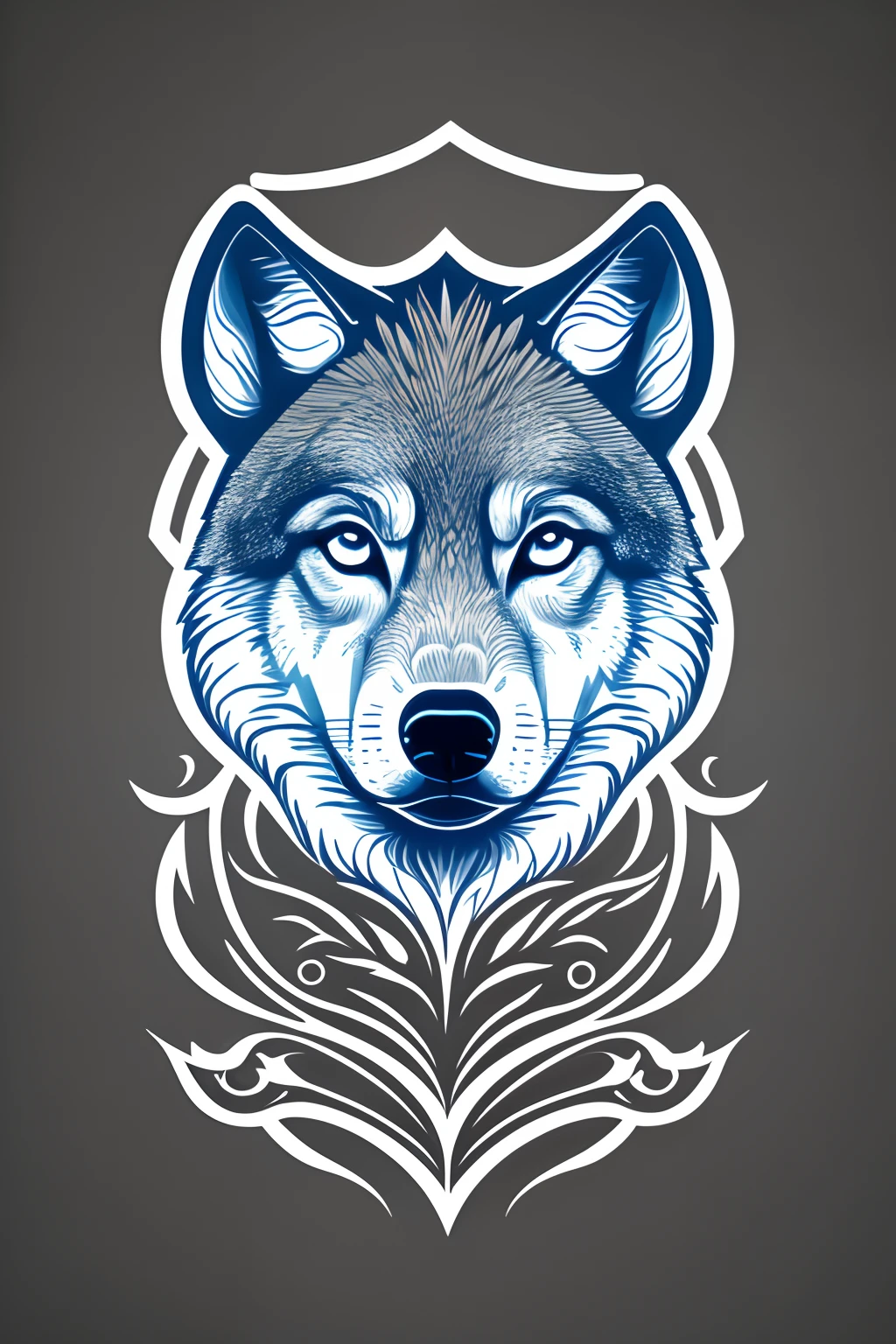 Logo blason un LOUPS avec un masque virtuel VR