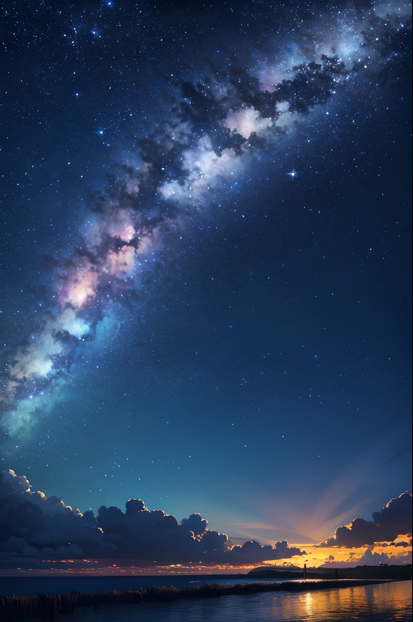 background with starlit sky at night