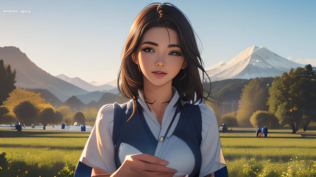 sfw, (Extremely detailed 8k wallpaper:2), (photo:2), (soigne Beautiful girl:2), (gives a lecture to friends:2), detailed (Face and eyes), (hyper realistic:1), (highly detailed:1), (epic realistic:1), rim light, (maximum details:1), cozy, (fullbody:1.3), (looking at viewer:2), (Woman's Attractive Qualities:2), (Attractive Woman:2), (Attractive:2), Smile, Intelligence, Empathy, Gracefulness, Sense of Style, Fitness, Grooming, Optimism, (Sensitivity:2), Sincerity, Romantic Gestures, Playfulness, Fashion Sense, (Sensuality:2), Charm, Modesty, Thoughtfulness, (Femininity:1), Flirtatiousness, Warmth, (Physical attractiveness:2), A beautiful smile, A love of life, strength and power, vulnerability, curiosity, wonder, love, (nature background:2), kawaii, waifu, Beautiful breasts, (attractive body:2), (Beautiful body:2), Beautiful pose, attractive pose, (Beautiful legs:1.0), (spread legs:1.0), (Beautiful clothes:1), (classic clothes:2), (elegant clothes:2), (European clothes:2), detailed clothes, (skirt:1), (blouse:1), (provocative pose)