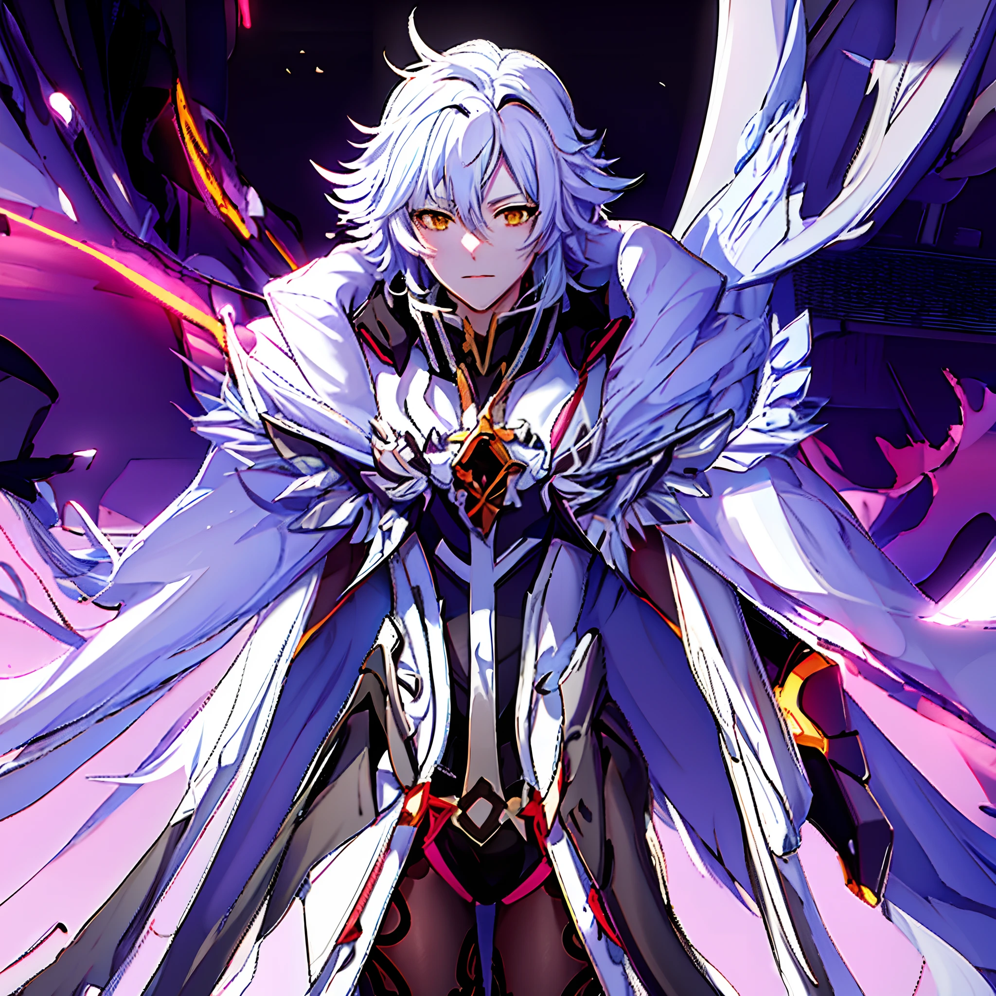 Anime anime character with white hair and red wings, keqing from genshin impact, genshin impact character, zhongli from genshin impact, genshin, best anime 4k konachan wallpaper, ayaka genshin impact, white haired deity, Genshin Impact, shadowverse style, detailed key anime art, video game genshin impact, loong