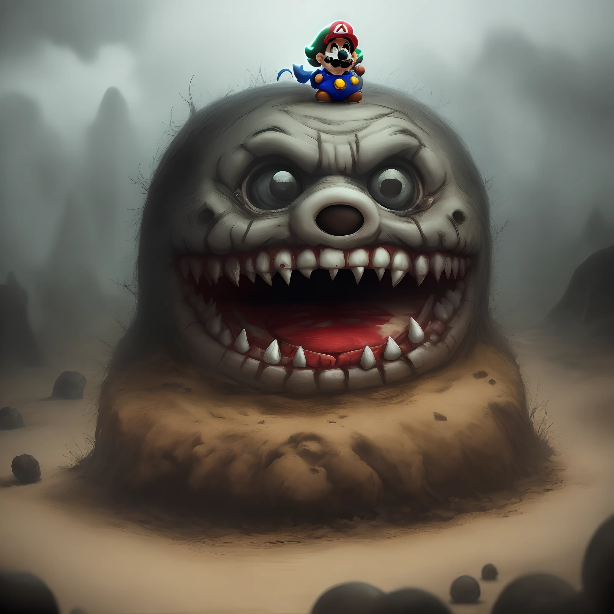 Grimdark blanchitsu super mario horror