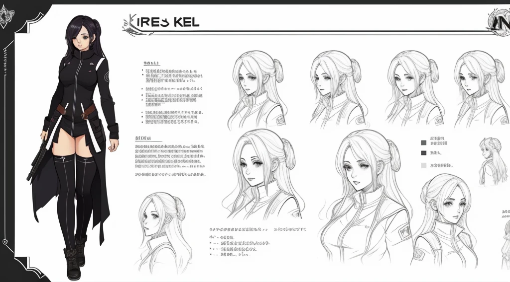 Female original character reference sheet adoptable,