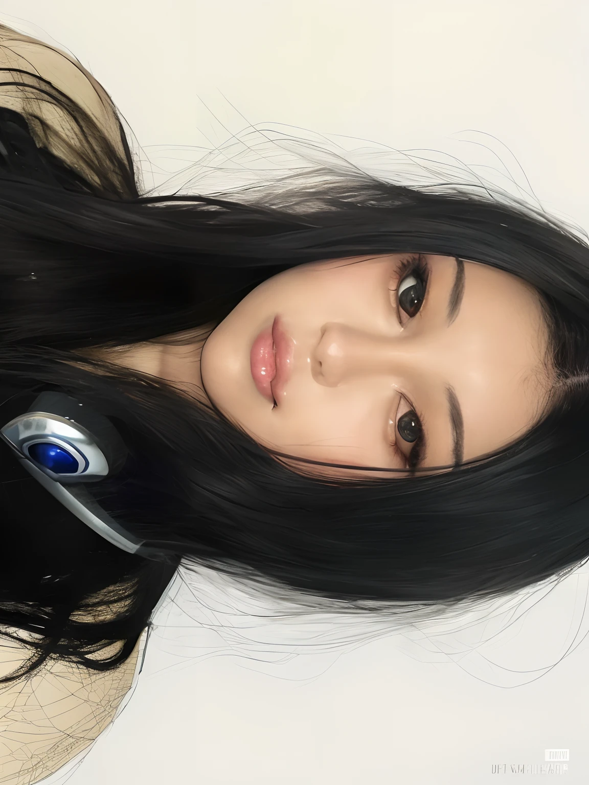 Mujer con auriculares en la cabeza y fondo blanco, realista. Cheng Yi, detailed face of a asian girl, Retrato realista kawaii, Cara hermosa hiperrealista, Cara hiperrealista, Asian face, Cara ultra realista, Retrato Jisoo Blackpink, Hermosa cara realista, Anime hiperrealista, Caras ultra realistas, Cara hiperrealista, adolescente hiperrealista, Cara muy realista