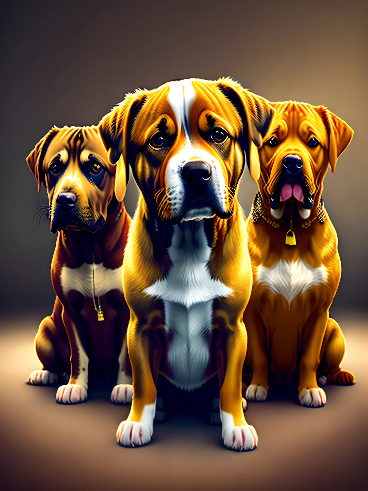 Bild von deutschen Dogge, zwergspitz, golden Retriever und pitbull