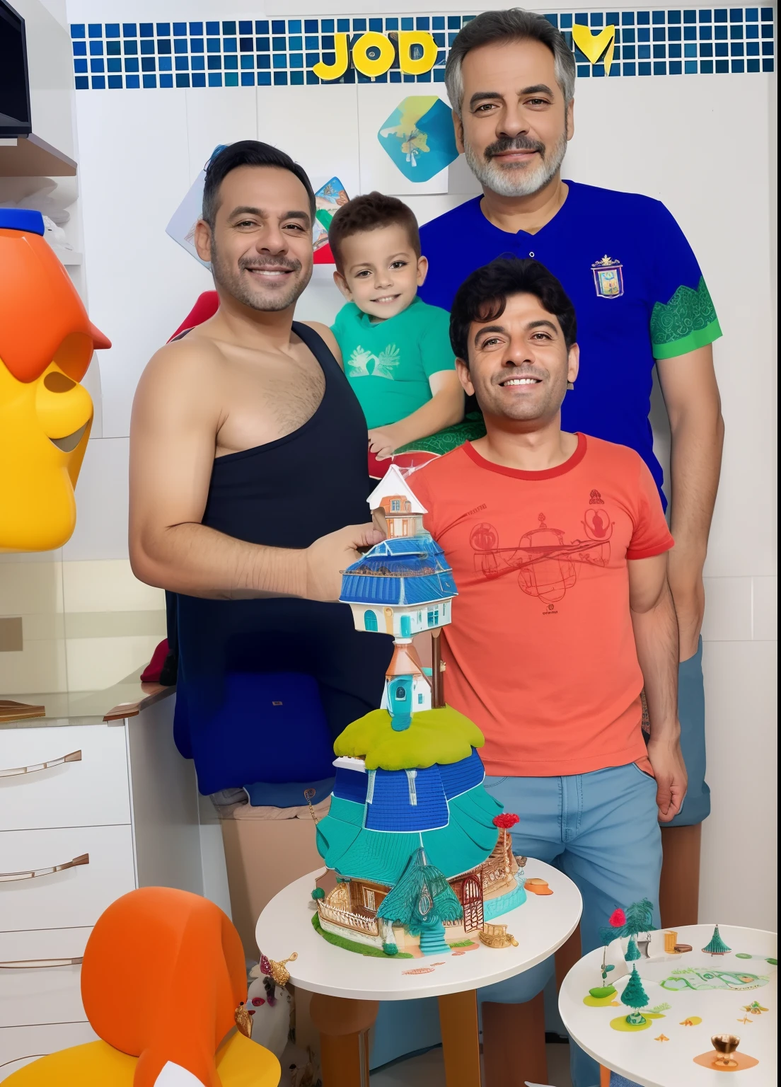 Trocar o fundo da imagem, todos dentro de uma casa luxuosa.