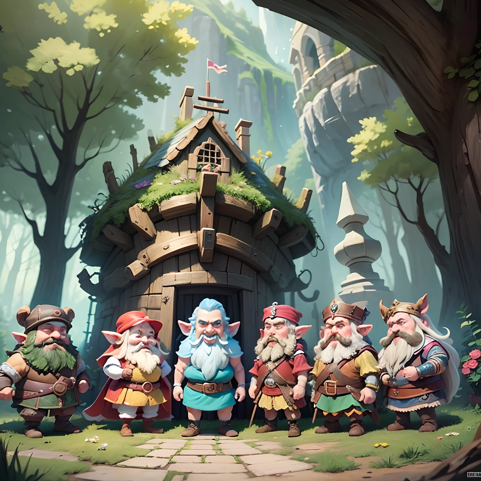 six dwarves and a princess for my thumbnail video, --auto --s2