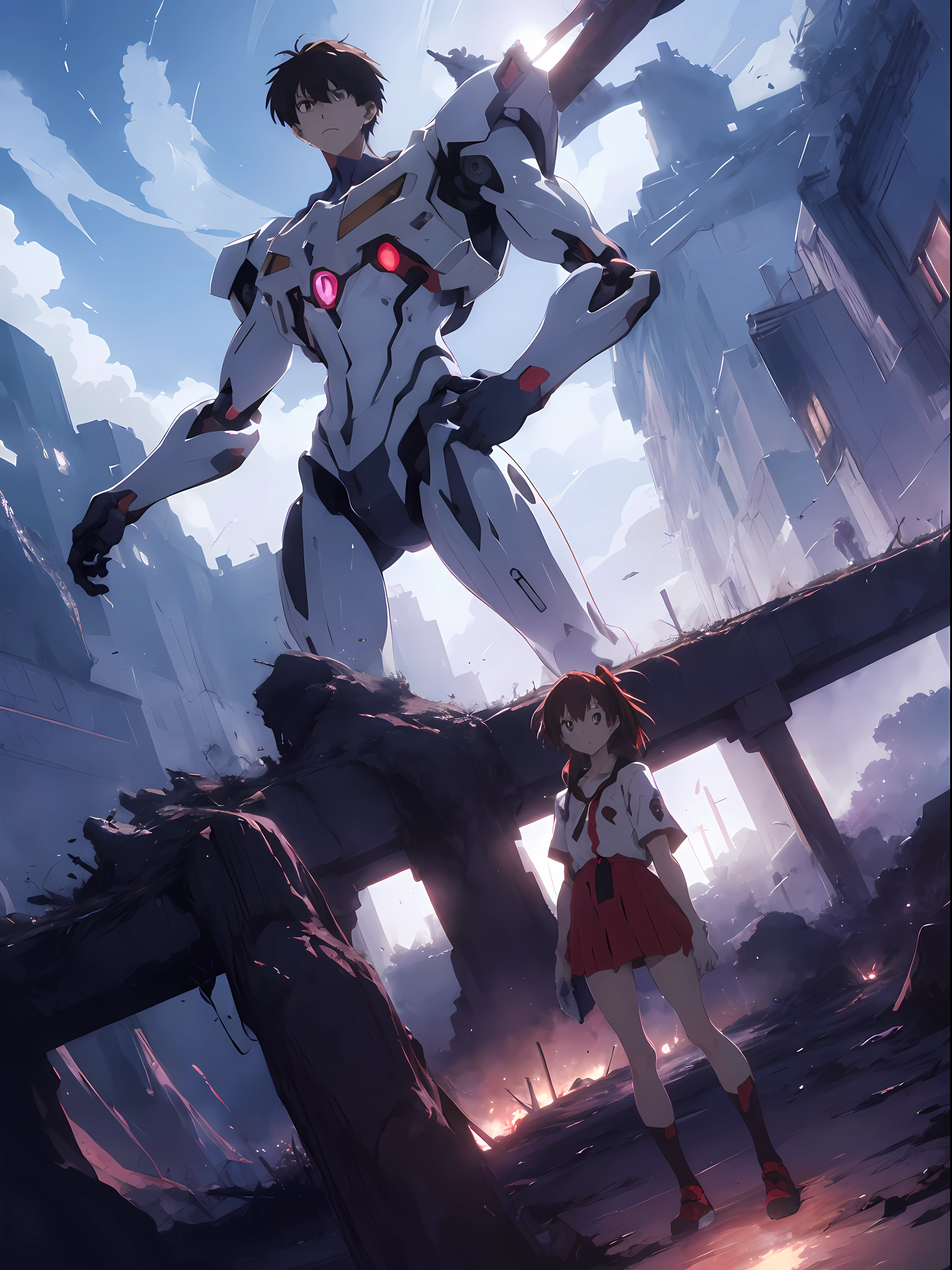 Evangelion concept art, Shot from the movie "Robot Evangelion", Third Strike, Evangelion's Beast Mode, absurdres, high res, ultrasharp, 8K, masterpiece