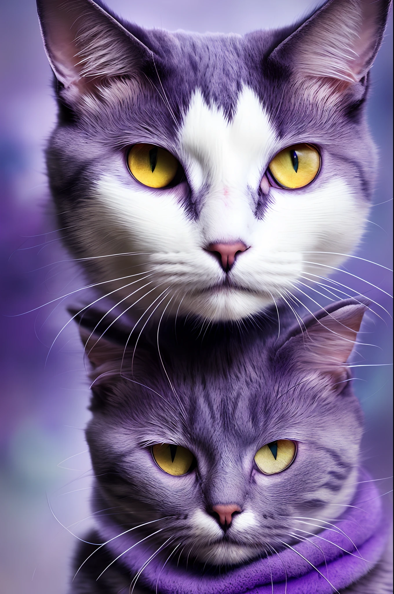 Cat alien purple world