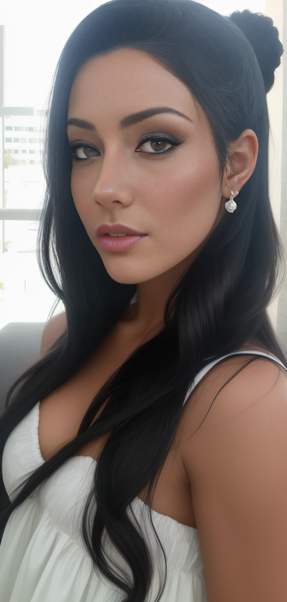mulher arafed com cabelo preto longo e um top branco, Ayahausca, Parece Fabiula Nascimento, Mulher de 30 anos, 3 0 anos de idade mulher, 18 anos, Mulher de 30 anos de Cuba, imagem de perfil, thick lips, 2 7 anos, angelawhite, Alanis Guillen