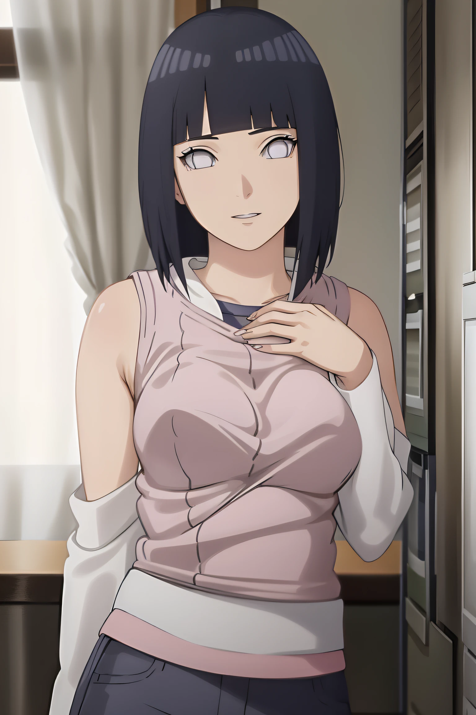 hinata\(boruto\), 1girl, solo,mature female,
BREAK pants, jeans, sweater, collarbone, long sleeves,
BREAK looking at viewer, full body, (cowboy shot:1.5), upper body,armpits,arm up,
BREAK indoors, library,
BREAK (masterpiece:1.2), best quality, high resolution, unity 8k wallpaper,NSFW ,(illustration:0.8), extremely detailed face, perfect lighting, extremely detailed CG, (perfect hands, perfect anatomy),