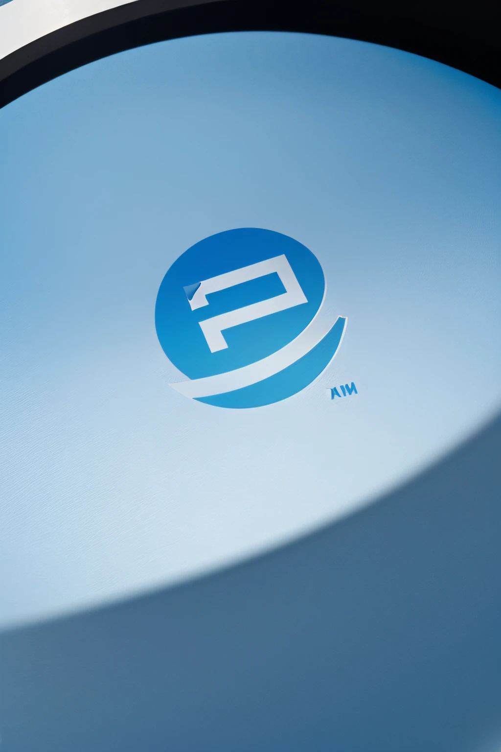 A company logo with in the background, use a gradient from light blue at the top to lighter blue at the bottom to convey a sense of security and trust, incorporate security-related visual elements such as a lock or a shield icon to reinforce the theme, round shape, no text elements