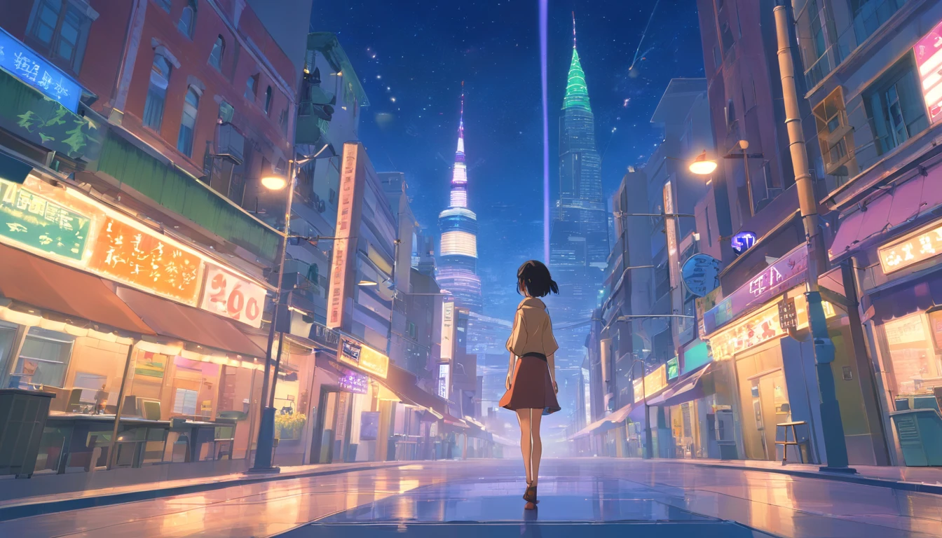 Cette image représente une femme ange planant au-dessus d’une ville la nuit. Les lumières de la ville créent une atmosphère dorée et dramatique, tandis que sa présence délicate et ses ailes sombres contrastent avec l’environnement urbain. La femme semble protectrice et vigilante.