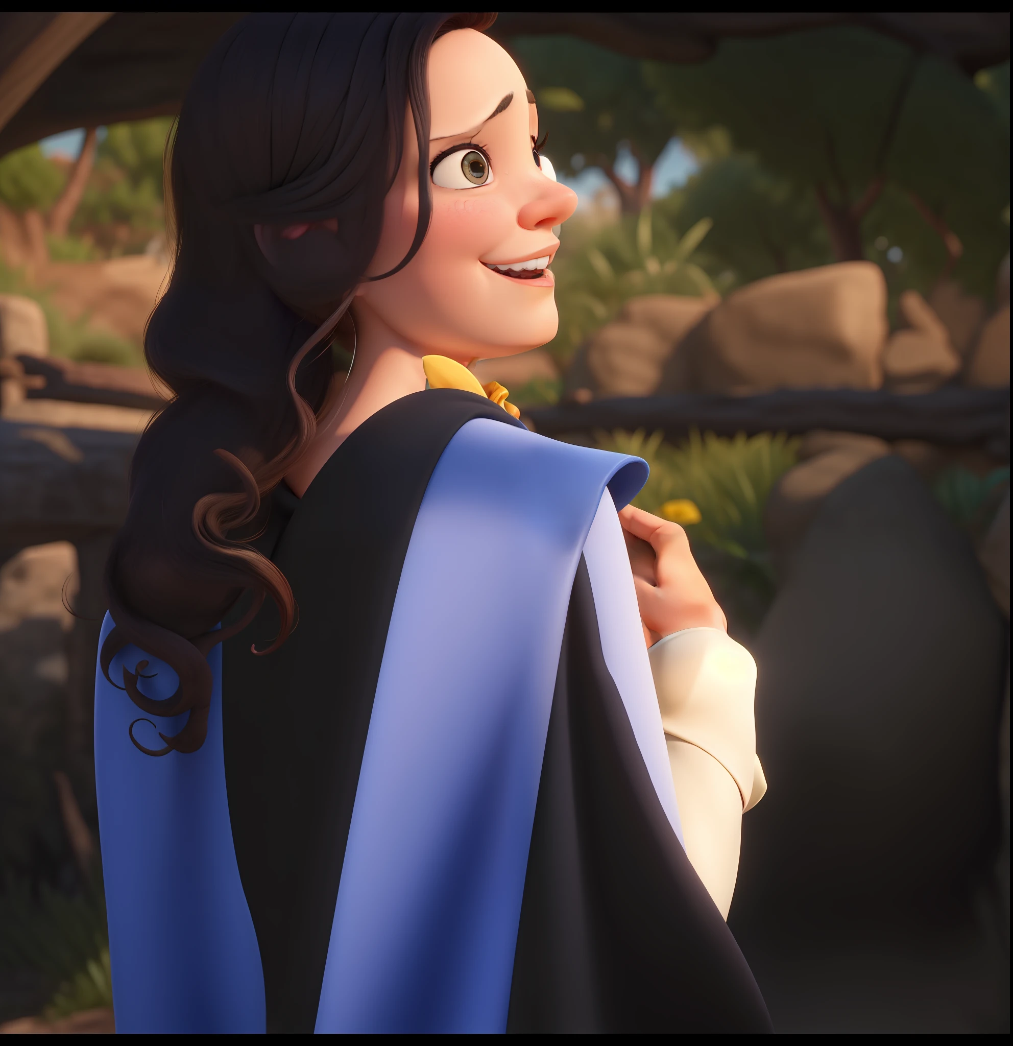 Uma mulher branca de meia idade, estilo disney pixar, alta qualidade