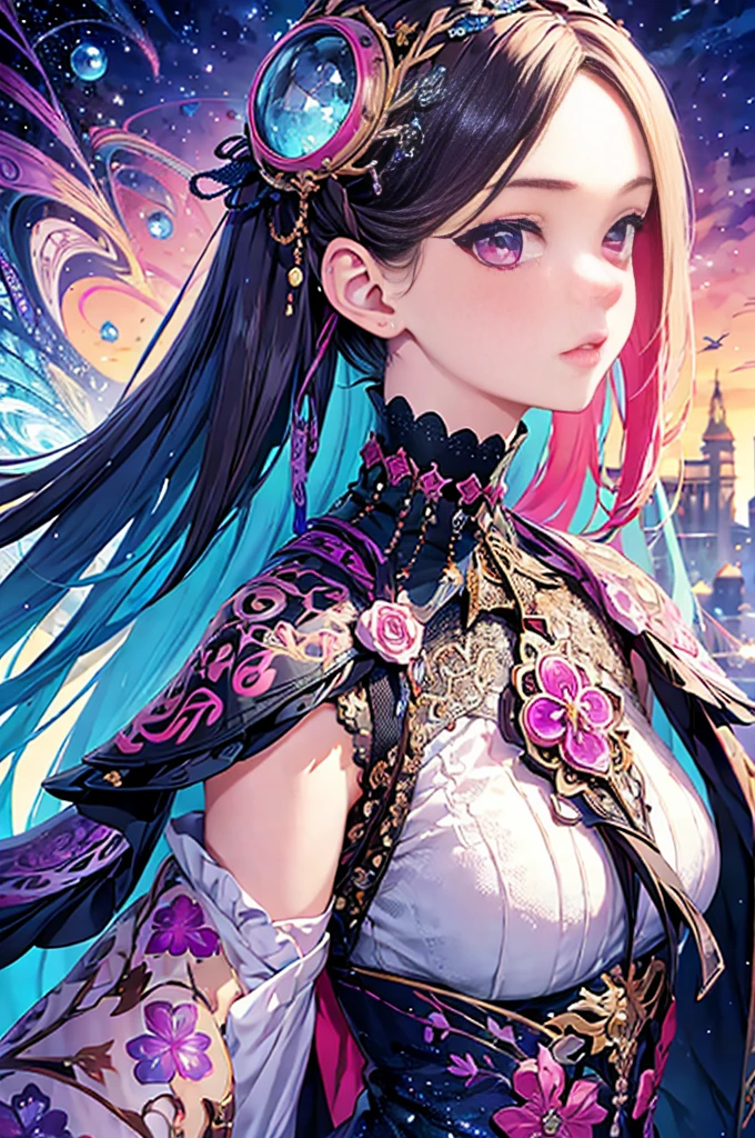 (Official art, Beautiful and aesthetic:1), (1girl in),absurderes, ighly detailed,(Fractal Art:1.1),Colorful,highest details,Digital Illustration,Clothed,Beautiful face,