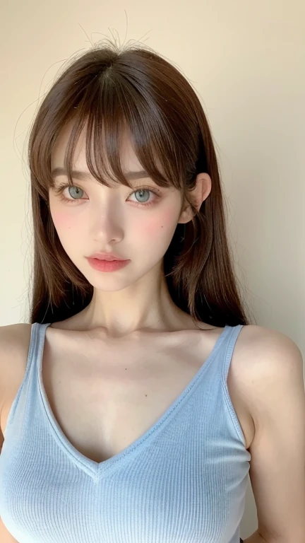 1 jeune fille de 16 ans , Twintails, ornement de cheveux, hair over one eye, yeux bleus clair, super mignonne , cheveux bleus clair, cheveux roses, Cheveux multicolores clair, sourire, arc, seulement, dedans, Makeup, Jupe courte, cheveux longs, frange , rigole ,La plus belle forme de chaos, elegant, a brutalist designed, couleurs vives, romantisme, atmospheric, (Photo brute, Best quality), (Realstic, photo-realistic:1.3), Masterpiece, an extremely delicate and beautiful, Extremely detailed, assis. cheveux bleu clair, Yeux bleu clair cristal intense, No earrings, belle knox face, sexy, natural light, sueur:0.8, Low light photography, in a school, Bikini blanches, sein moyen, petite girl, NSFW (en anglais seulement) (en anglais seulement) (en anglais seulement) (en anglais seulement) (en anglais seulement) (en anglais seulement) (en anglais seulement) (en anglais seulement) (en anglais seulement) (en anglais seulement) (en anglais seulement) (en anglais seulement) (en anglais seulement) (en anglais seulement) (en anglais seulement) (en anglais seulement):1.0)Beautiful model of lingerie,Clivage en gros plan,Fond gris simple,Focused breast,Creux sur,cleanliness,Taste,Affiche pour,tit,seins Nedium,lateral breasts, corps entier, longues jambes, mise au point nette :1.2, Une jolie femme avec une silhouette parfaite :1.4, slender abs :1.1, ((dark brown hair, gros seins :1.2)), (chemise crop top, Pantalon taille basse, debout:1.2), ABS, very detailed face and skin texture, detailled eyes, double eyelidwork, talons hauts, very low angle, from below