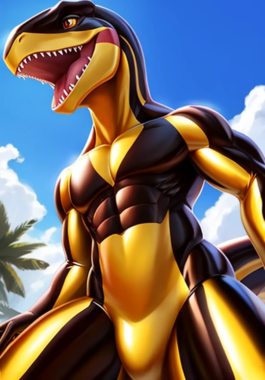 Big and shiny Velociraptor crotch
