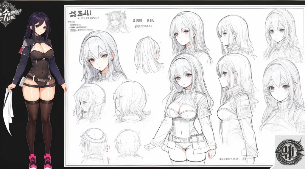 Female original character reference sheet adoptable,